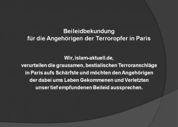 Beileidbekundung für die Angehörigen der Terroropfer in Paris Beileidbekundung für die Angehörigen der Terroropfer in Paris